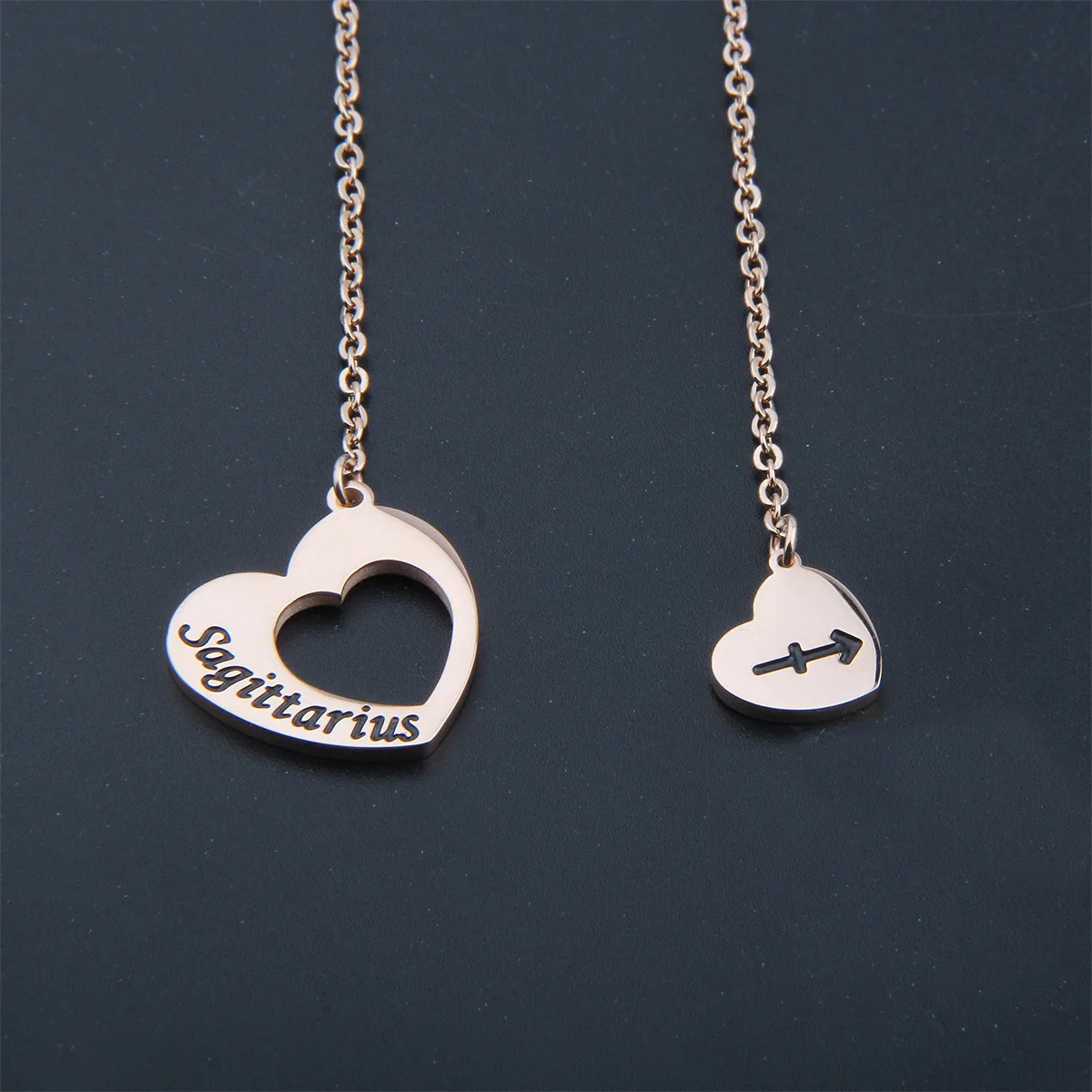 SongYi Zodiac peach heart necklace stainless steel necklace best birthday gift fashion girlfriend couple light luxury constellat