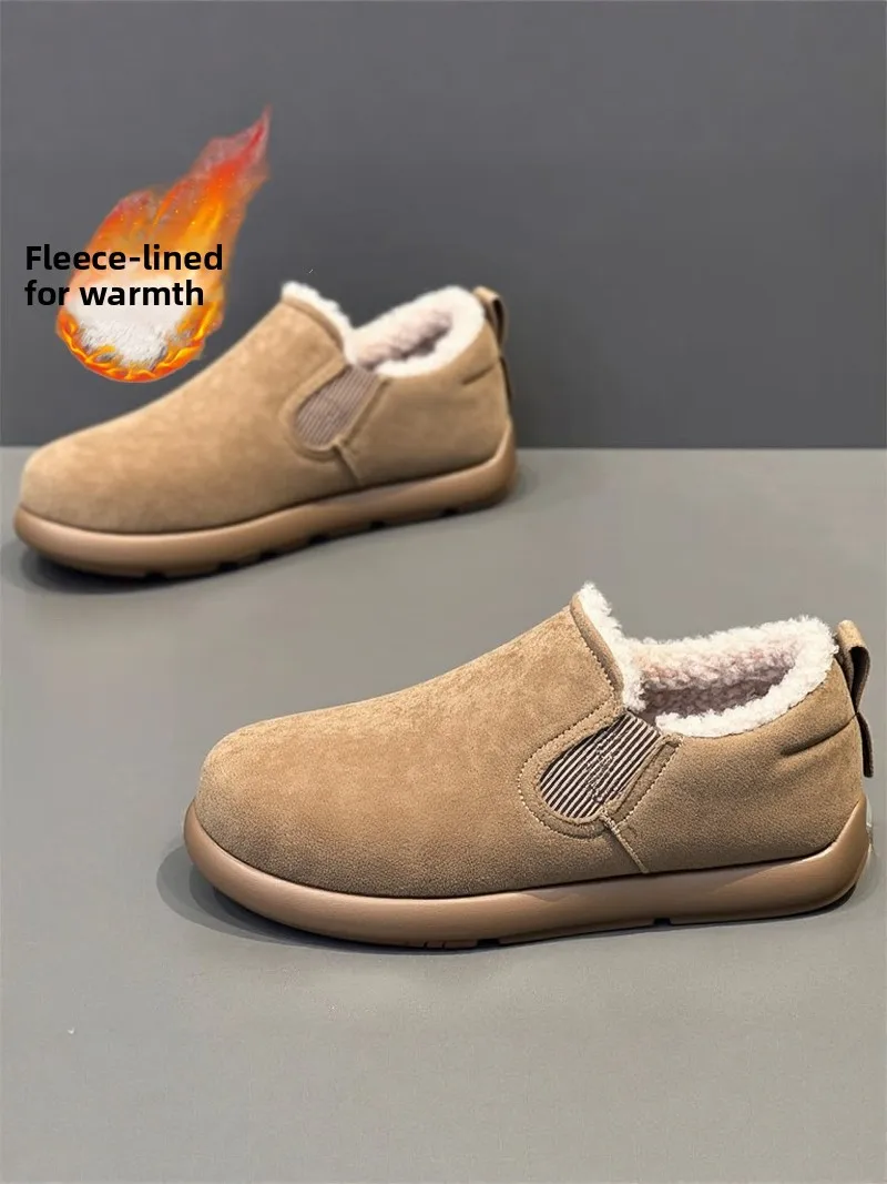 

Men's Cotton Slippers Winter Thickened Warm Anti-cold Headed Half Slippers Non-slip Outdoor Casual Cotton Shoes