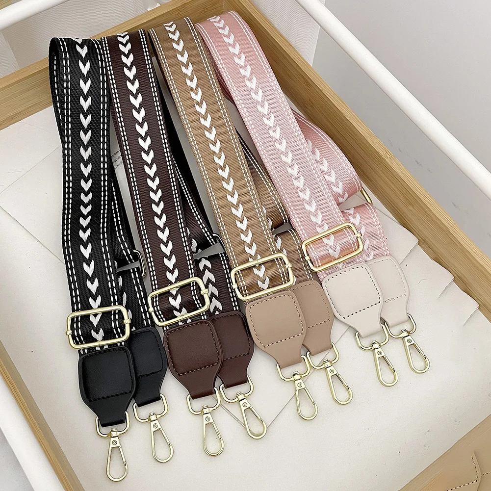 Correa para bolso de hombro para mujer, correa de hombro de Jacquard de 4cm de ancho, correas bordadas de Jacquard ajustables para reemplazo de correa de bolsos