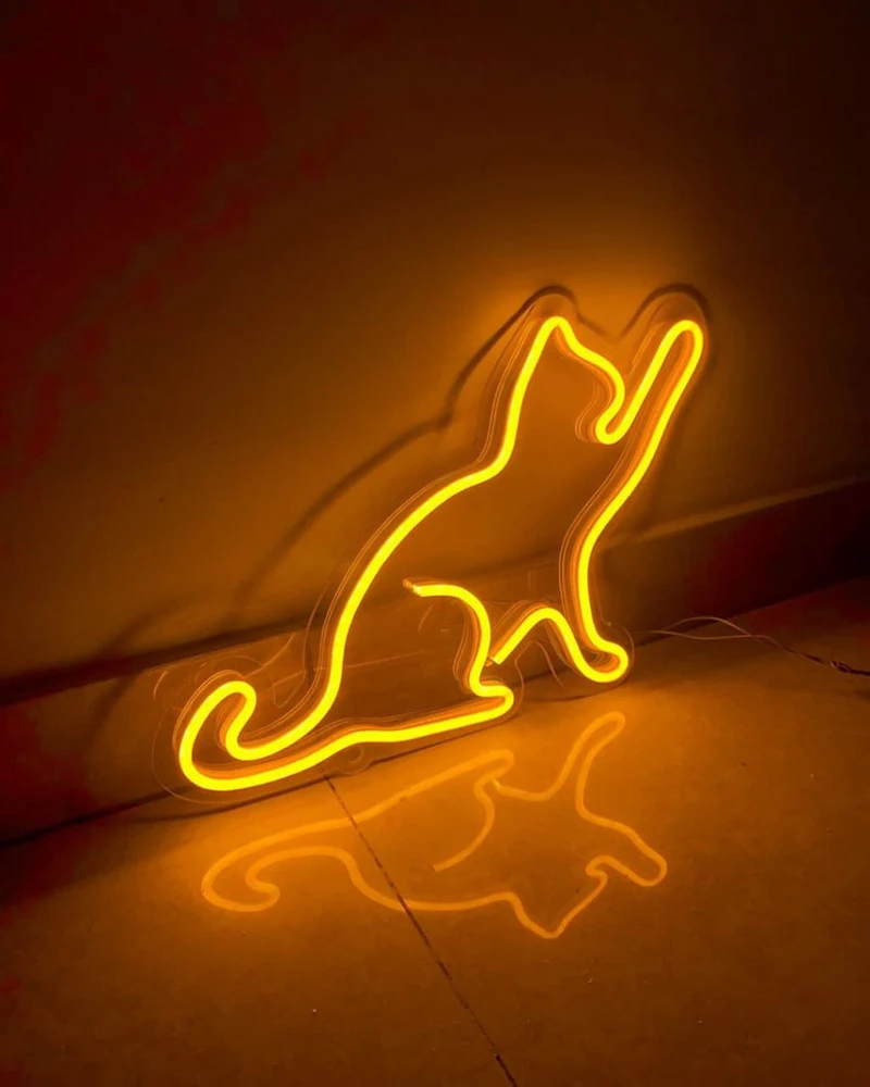 Cat Neon Signs for Wall Decor Dimmable USB Powered LED Neon Light Decorations for Bedroom Room Decor