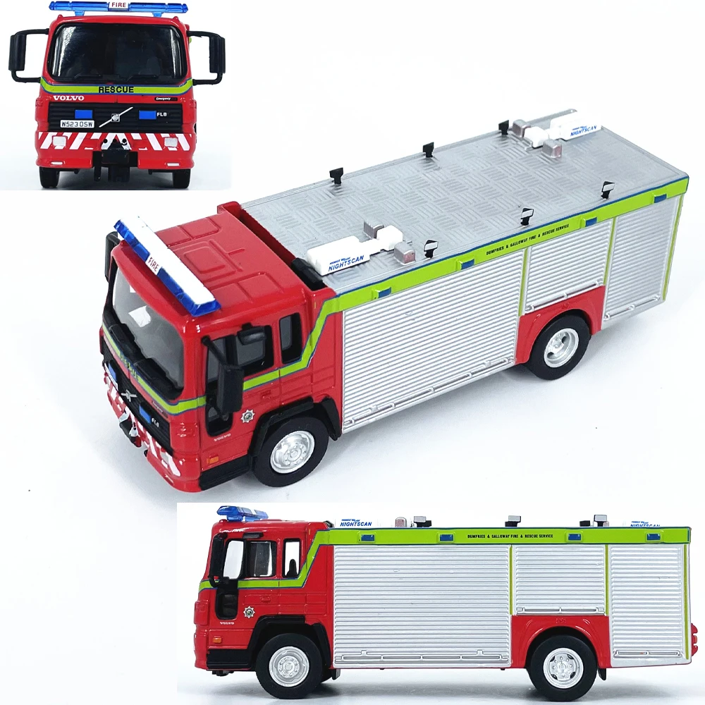 Diecast escala 1:64 reino unido 2000 volvo fl614 motor de bombeiros liga modelo de carro brinquedo colecionável presente lembrança exibição ornamento