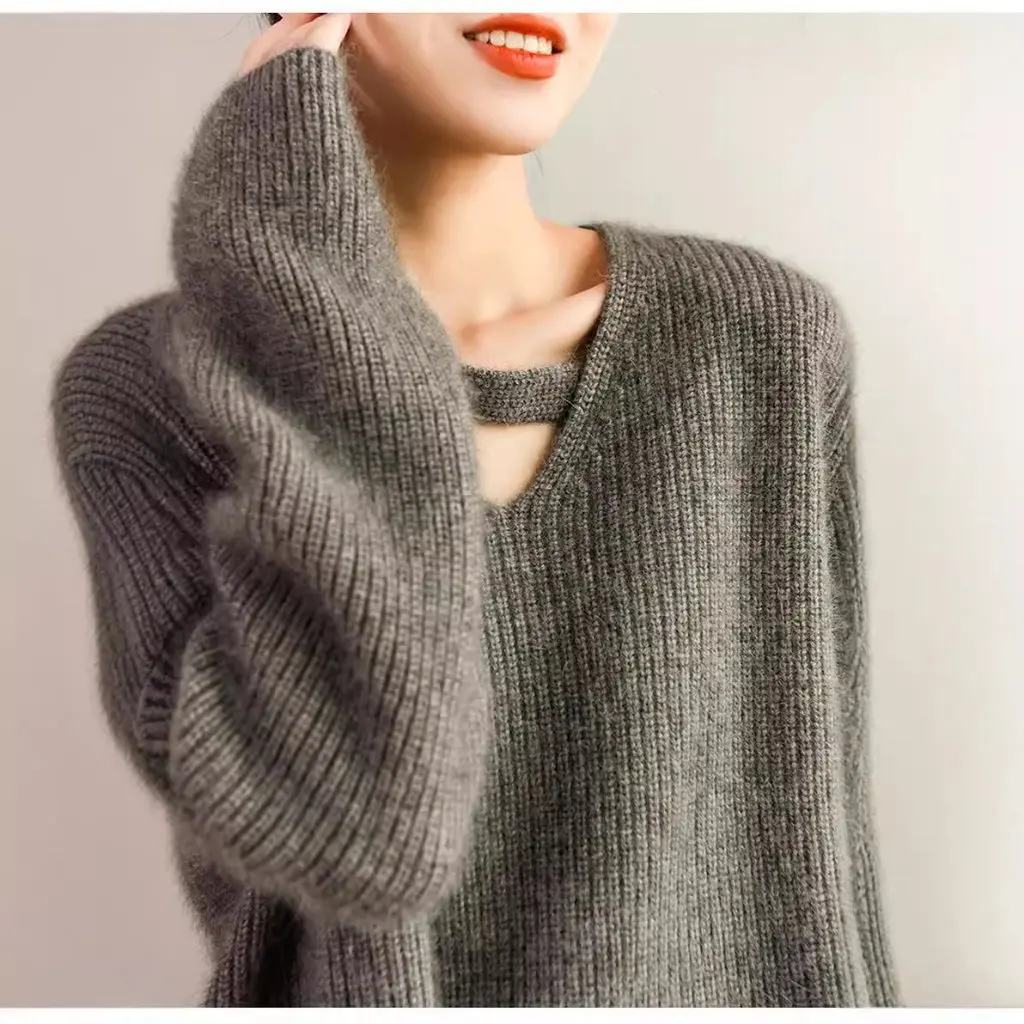 

Women's Early Spring French Style Sweater Gentle Red Knitted Top Niche Design for Autumn Winter