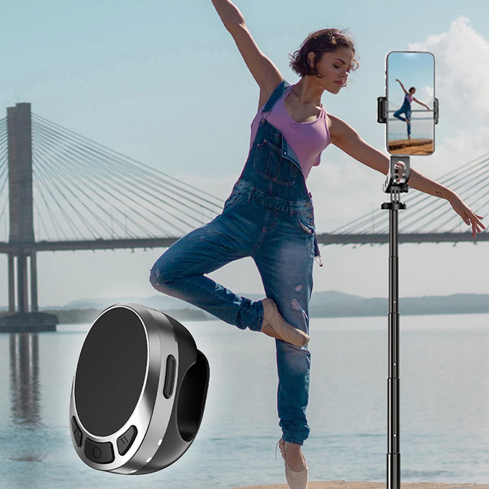 Bluetooth-compatible 5.3 Smart Touch Control Air Mouse Ring Wireless Video Controller Finger Ring Mouse for Android & iOS