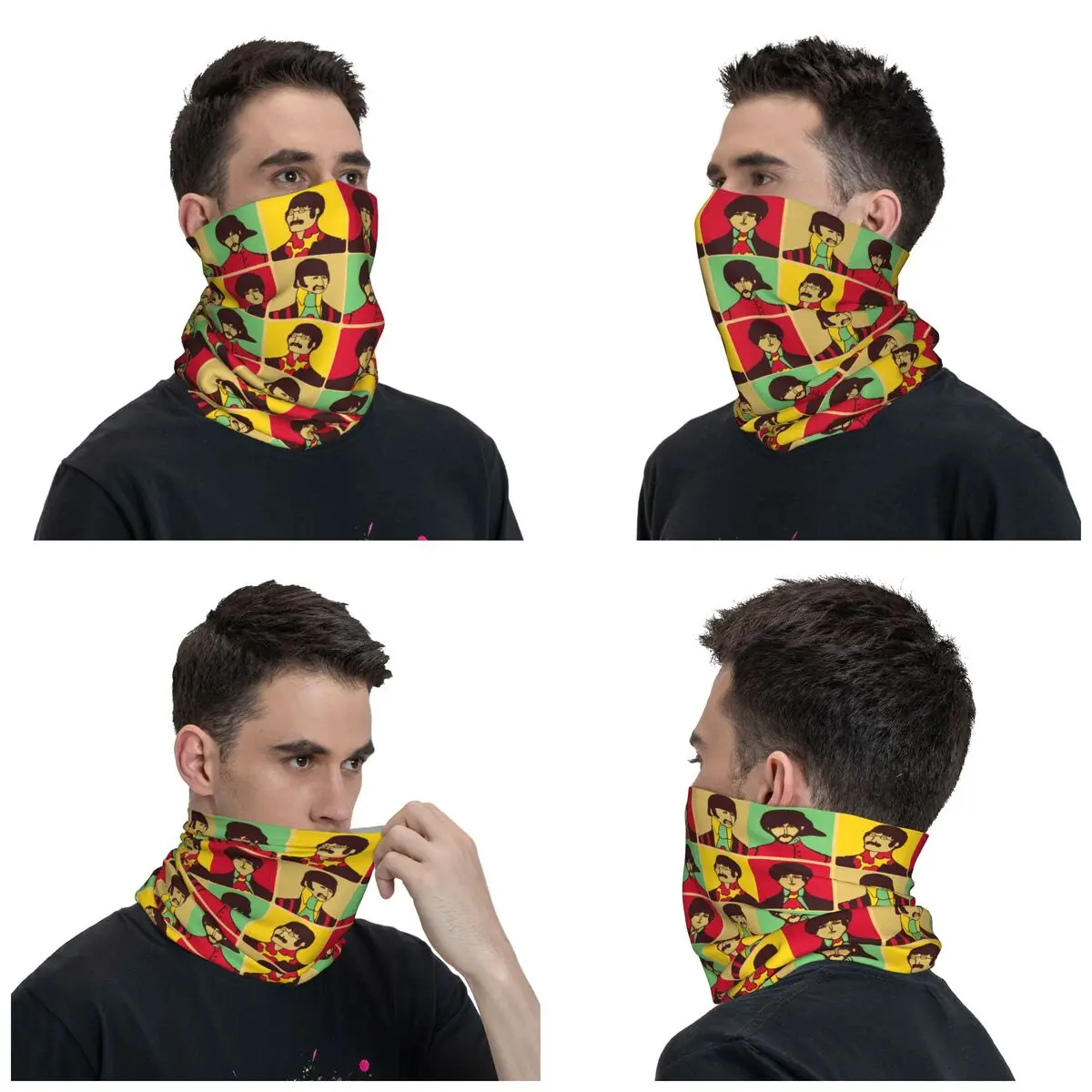 Custom The Beatle Heavy Metal Rock Bandana Neck Warmer Men Women Winter Hiking Ski Scarf Gaiter Face Cover