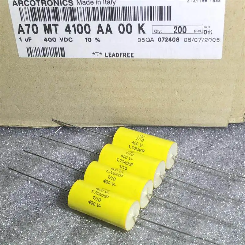 

2 шт./лот 1,70MKP 105K 1UF400VDC осевой аудио соединительный тонкопленочный конденсатор