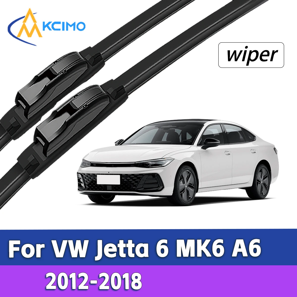 

2Pcs Silent Smooth Rubber Wiper Set For VW Jetta 6 MK6 A6 Passat CC 2012-2018 Perfect Replacement Wiper Kit