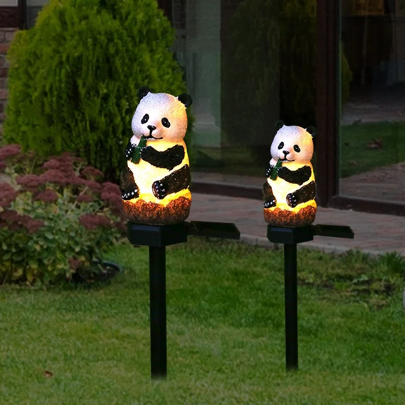 

LED Solar Garden Lights Panda Style Outdoor Waterproof Solar Powered Lamp Courtyard Landscape Path Lawn Street Decorative Light