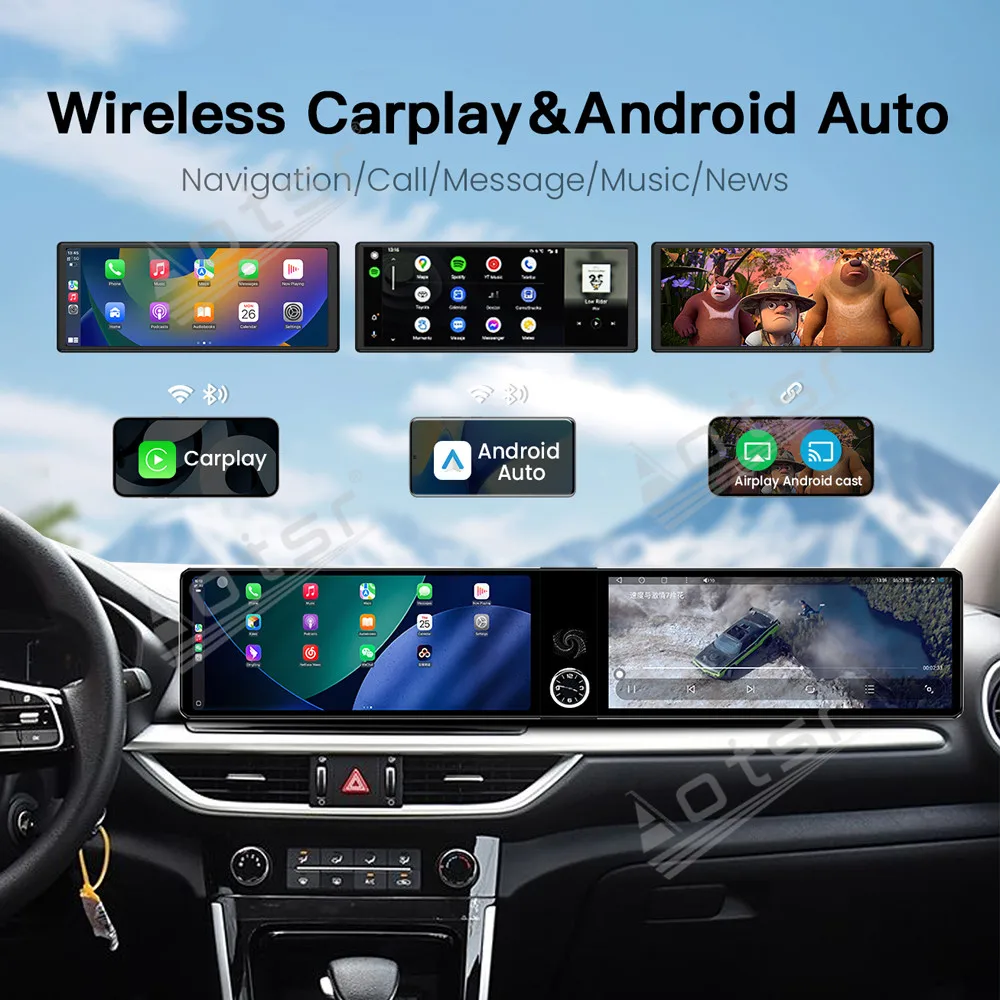 12.3'' Dual Screen Car Radio For Kia K3 Cerato 2019-2025 Car Multimedia Video Player GPS Navigation Carplay Unit WIFI Car Radio