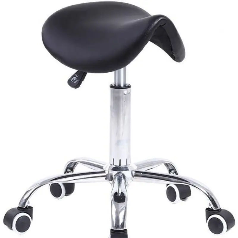 Round foot hair salon technician rotating lift saddle stool with backrest pulley dental stool sturdy large work stool manicure