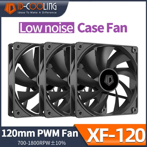 Imagen 1 del producto ID-COOLING XF-120-K Simplicidad Eficiencia PC Gamer Ventilador con cubierta de computadora 12V 4Pin PWM Ajuste de velocidad Ventilador de enfriamiento serializable