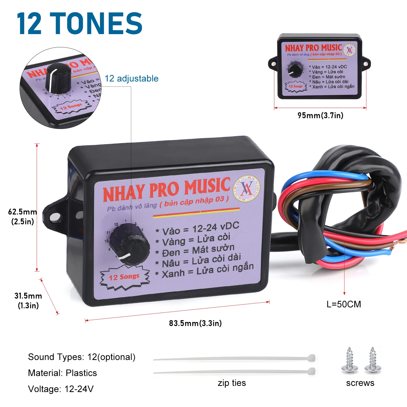 12-24V Car Horn Controller Electric Speaker Sound Control Unit With For Car Trucks Motorbike Marine 8/12 Sound Effects Switching