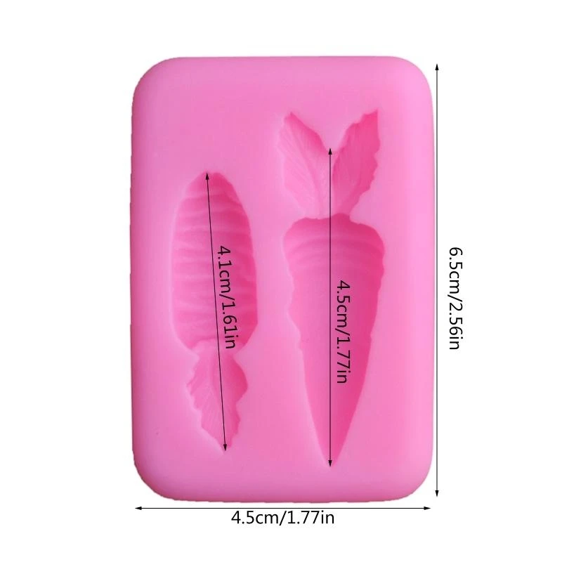 F92B Cenoura 3D Silicone FONDANT BOLO Bolo chocolate Decoração açúcar Colar bolsa molde