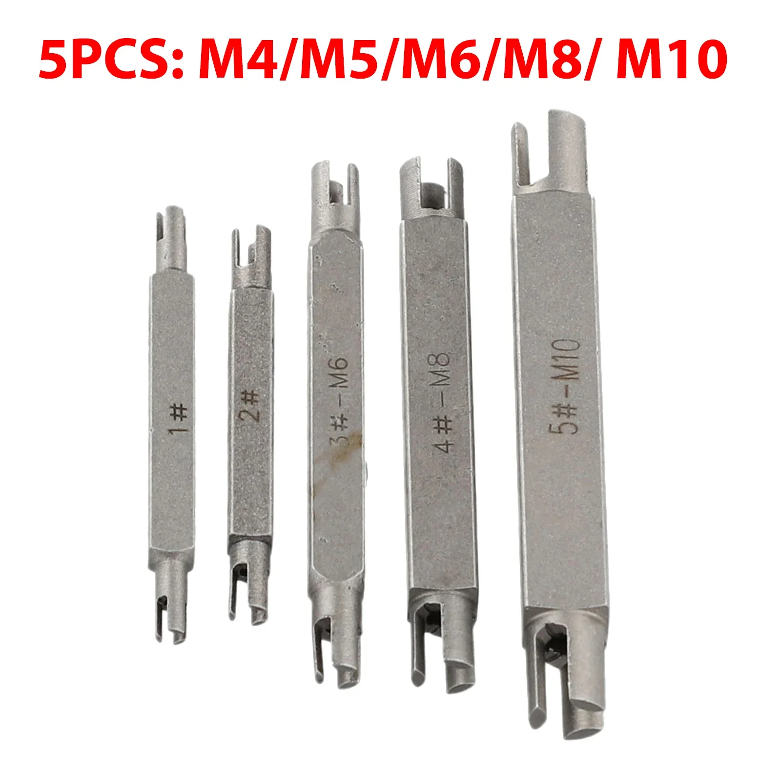 

5PCS M4.0 M5 M6 M8 M10 Screw Tap Extractor 5Pcs Damaged Screw Tap Extractor Guide Set Broken Screw Tap Remover Tool Wrench Set