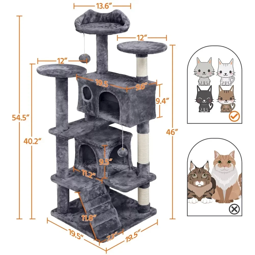 Cat Tree Tower Condo com arranhador Post, Pet Supplies, Dark Gray, torres para gatos, grandes brinquedos, árvores para casa, frete grátis