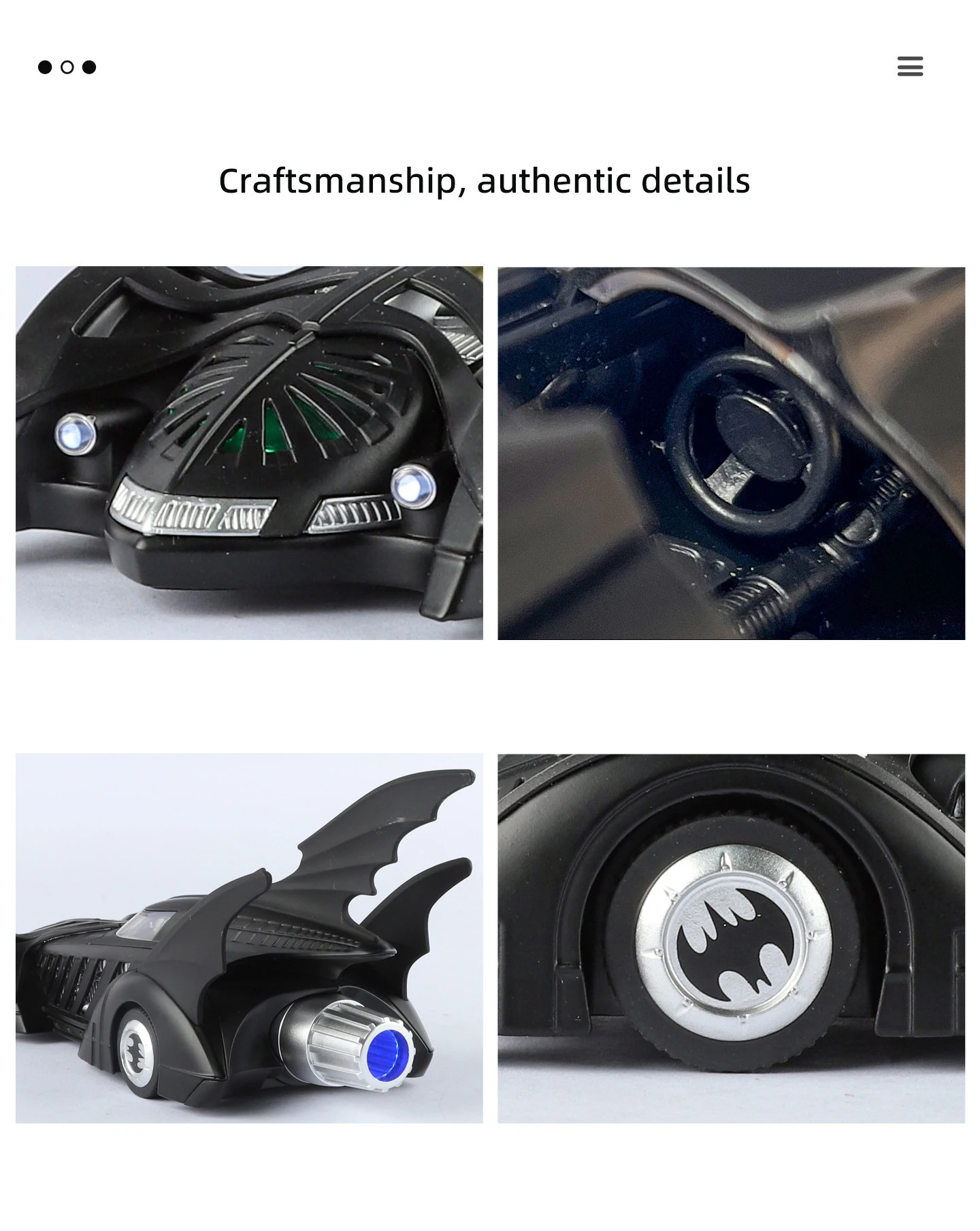 1:32 Batmobile From Batman Forever 1995 Alloy Scale Car Model Diecast Metal Miniature Car Sound＆Light Collection Toy Car Gifts - view 3