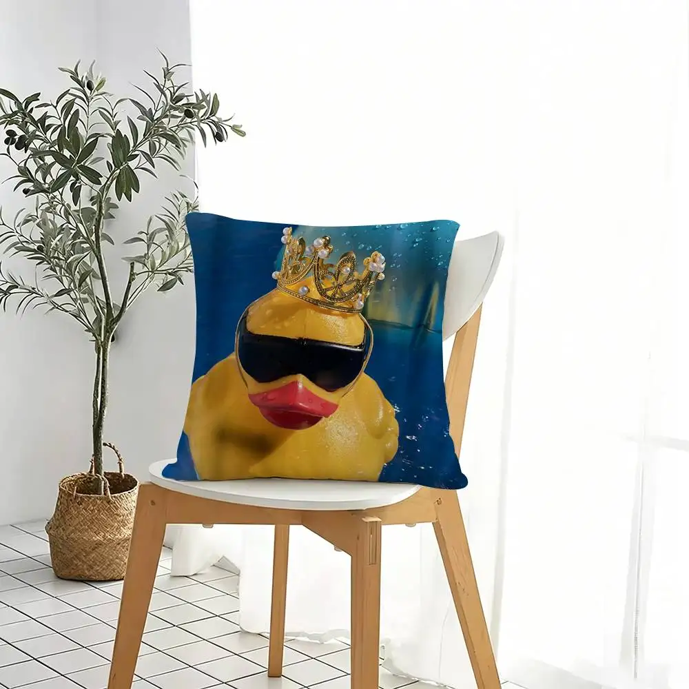 Maiden The Cute Duckling  Square Double-Sided printed Pillow Case Bedroom Bedside Pillow Sofa Cushion Cover Gift