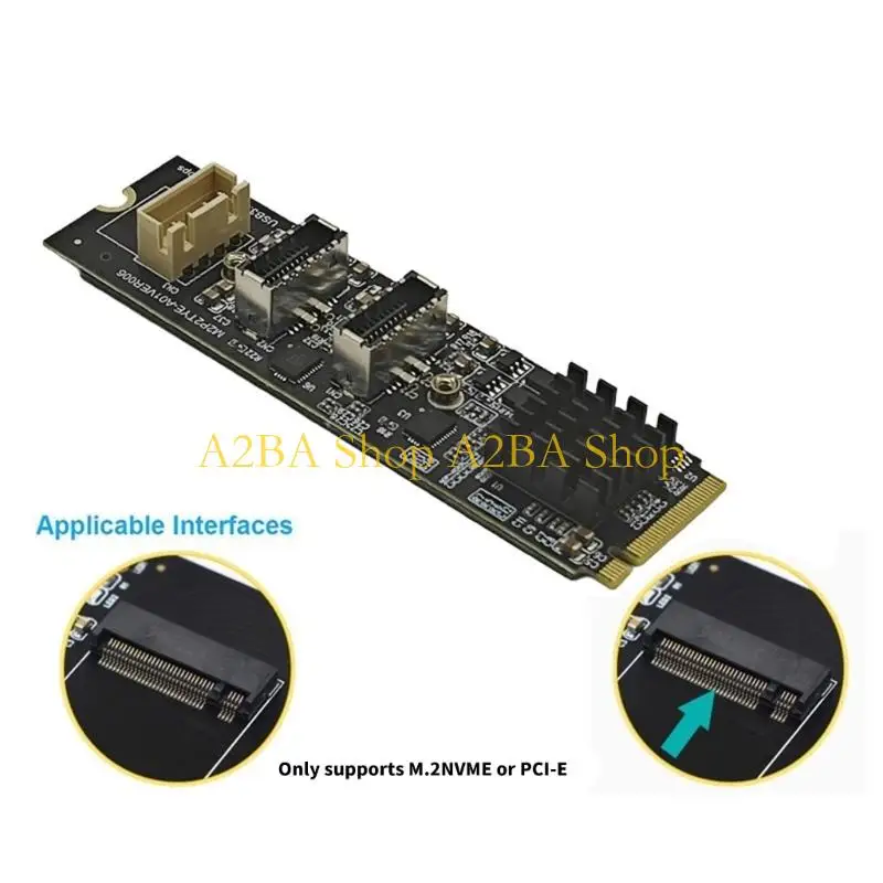 A2BA PCIe Expansion Card For USB 3 Version 2 With Two Outlets Type E 10Gbps Transfer Speed And Plastic Enclosure