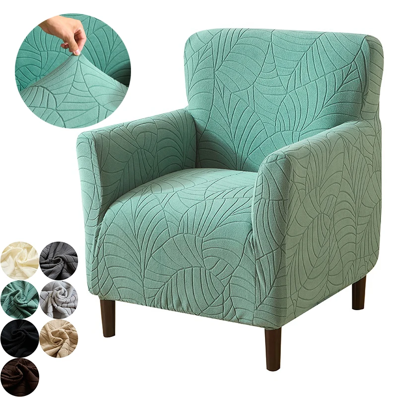 1PC Blätter Jacquard Club Sofa Abdeckung Stretch Wanne Sessel Abdeckungen Einfarbig Einzel Couch Schonbezug für Home Hotel büro Dekor