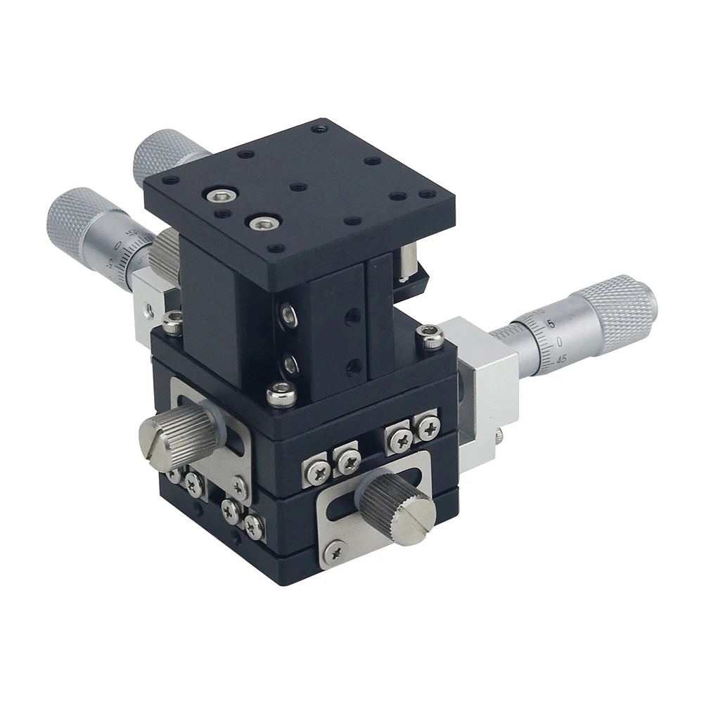 XYZ Sliding Platform with Micrometer for Quantitative Adjustment in High Accuracy Positioning Systems Used in Manufacturing
