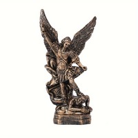 San Miguel Arcangel Statue St Michael Statue in Bronzed Resin St Michael The Archangel victoriously Over Satan Collection