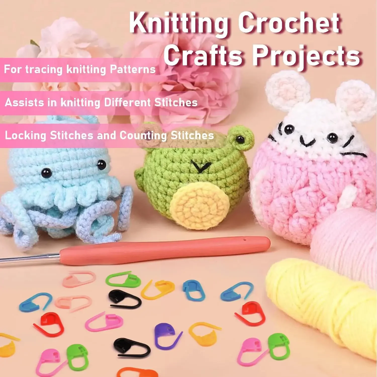Quick Locking Stitch Markers Knitting Crochet Marking Buckle Tools Small Ring Pin Sweater Counter Plastic Counting Buckles