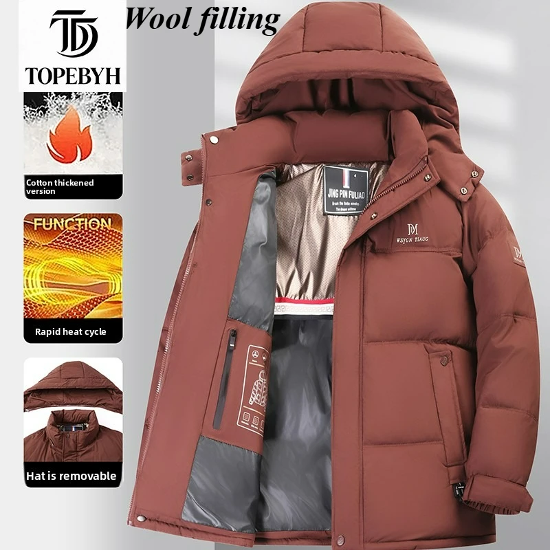 

(Горячая распродажа) Новая модная мужская хлопковая куртка для активного отдыха, повседневная, высококачественная, теплая, с шерстяным наполнителем