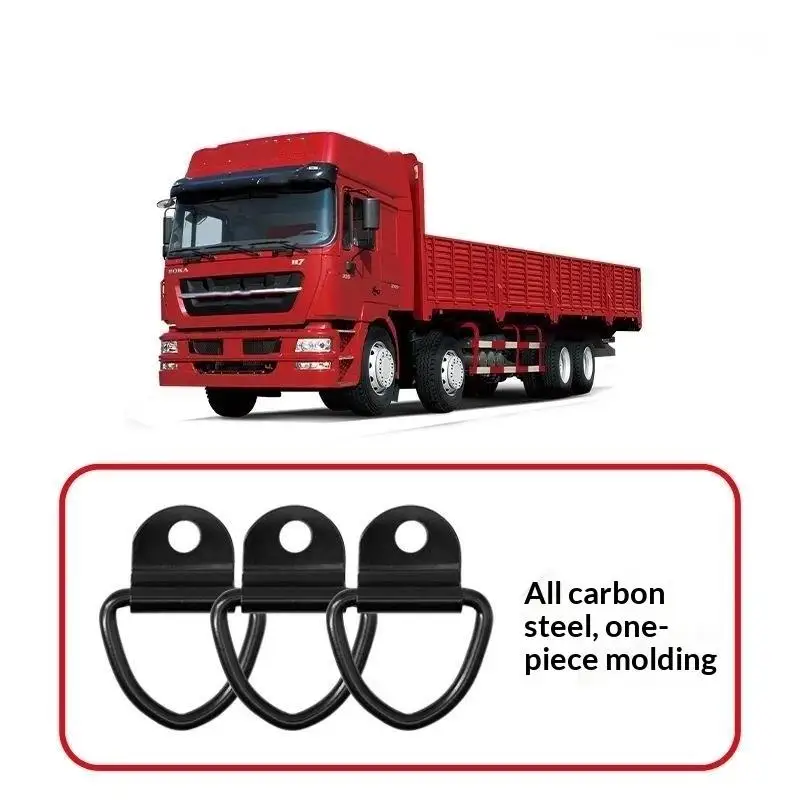 4Pcs Heavy Duty Rustproof Car Puller D-Hooks Stainless Steel Tie Down Anchors Rings for Cargo Trailer Moving Goods Fastening