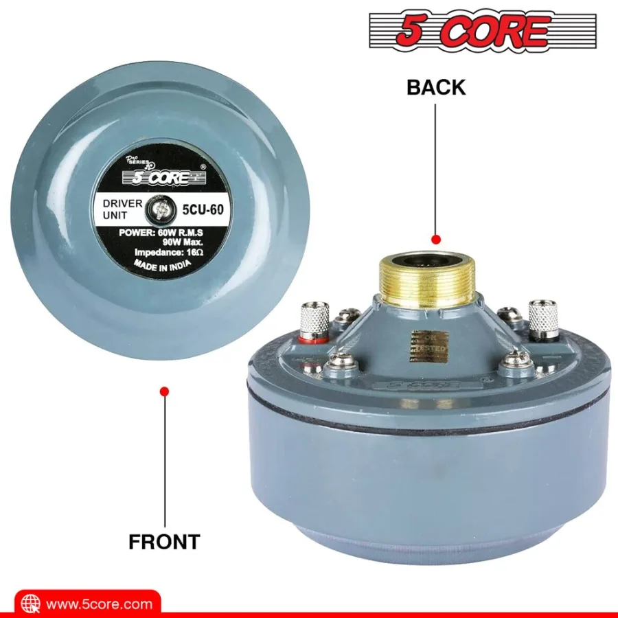 5コア屋内外PAホーンスピーカー防水長距離トランペットホーン22インチ+ドライバーコンプレッションユニット60W RMS 600W PM