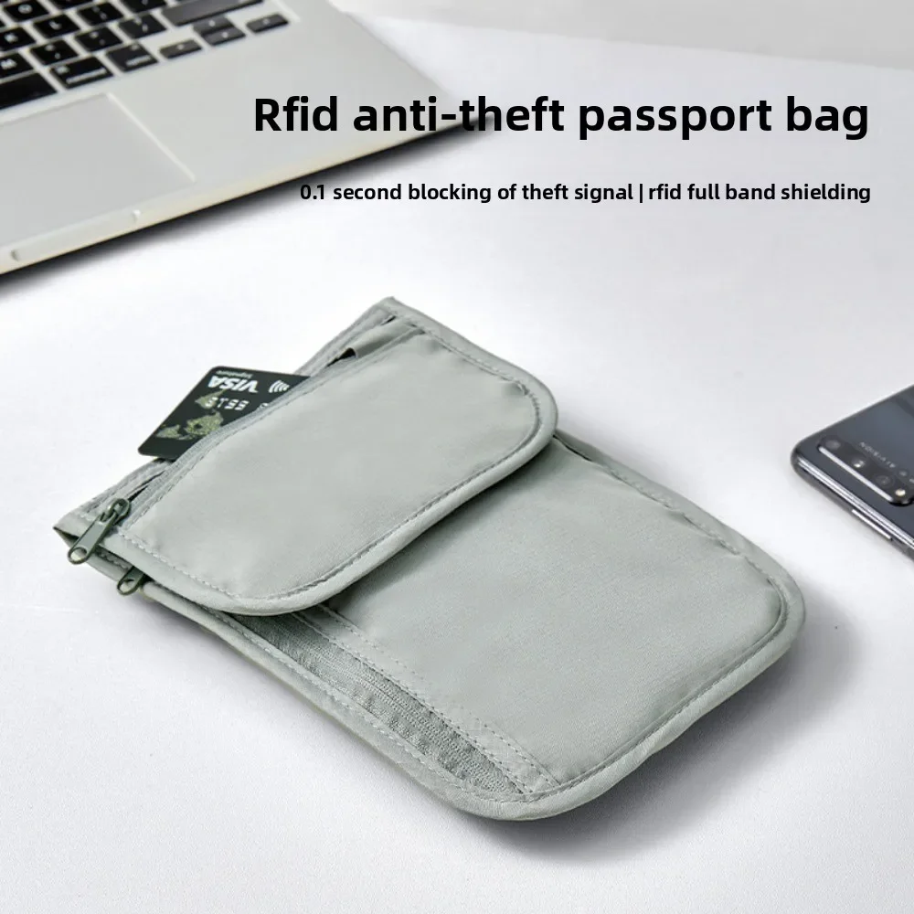 RFID Blocking Hidden Travel Waist Pouch, Water Resistant Undercover Passport Crossbody Bag for Money Documents Overseas Trip
