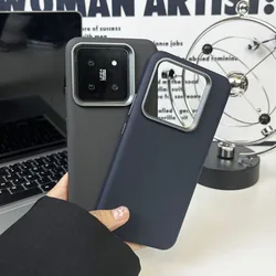 Solid Color Magnetic Leather Case For Xiaomi Mi 15 14 Pro Alloy Lens Protection Wireless Charging Cover
