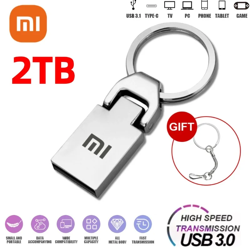 Xiaomi USB3.0 Flash Drive 1TB 512GB 256GB 2TB Pen Drive Memory Stick 128GB Usb Drive Metal U Disk Mini Pendrive External Storage