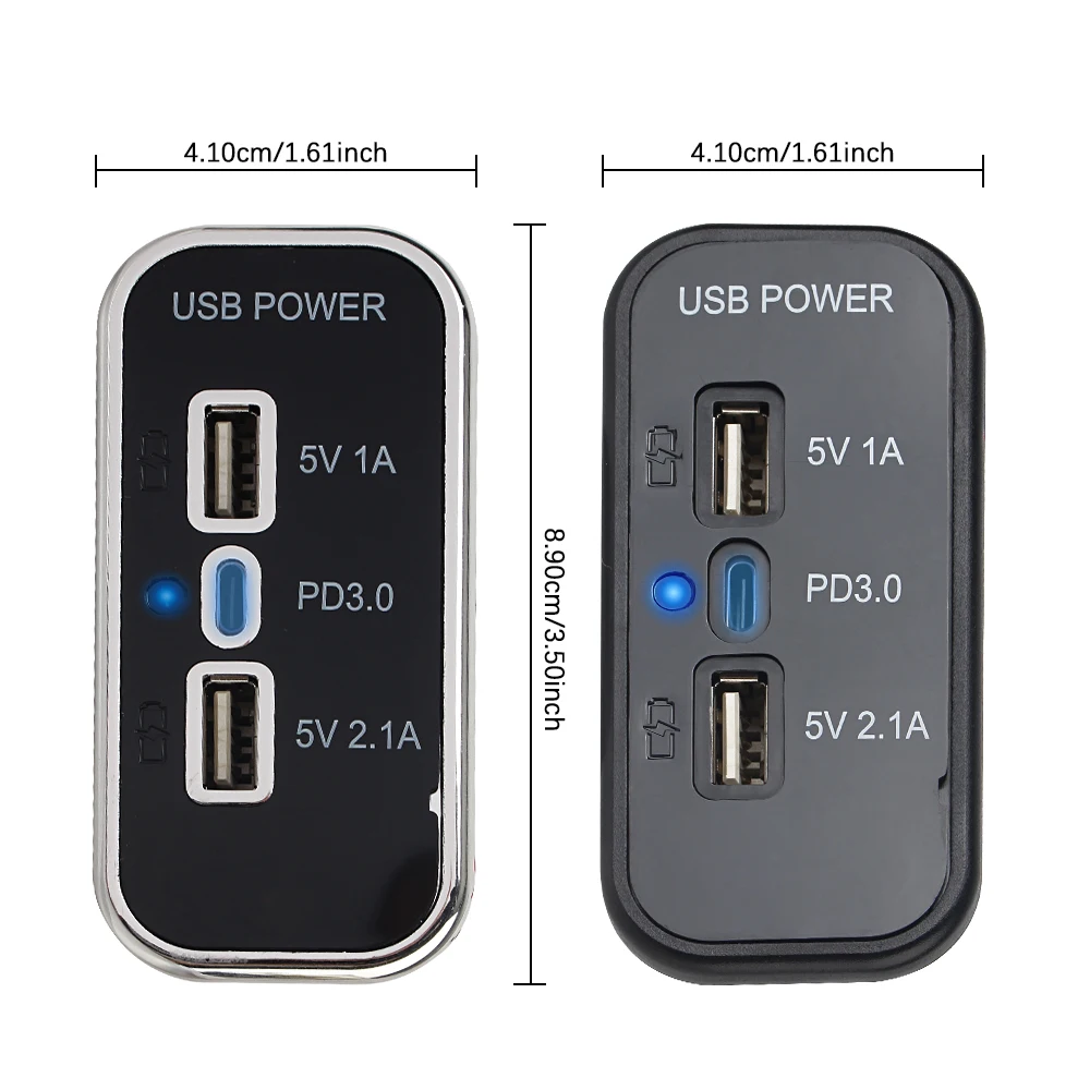 Podwójne gniazdo ładowarki USB 12/24 V Adapter ładowania samochodu 3-portowe gniazdo ładowarki USB Panel szybkiego ładowania do montażu na ścianie