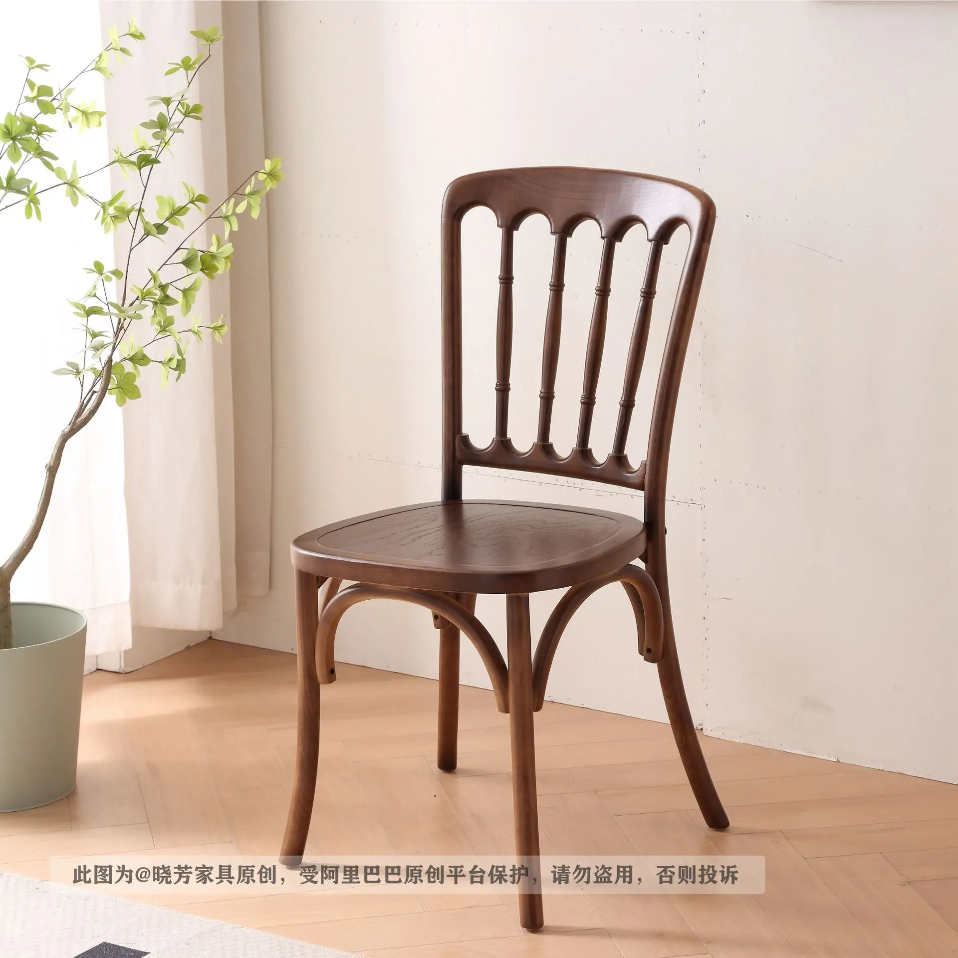 American solid wood dining chair retro rattan bamboo chair restaurant cafe napoleon castle stool designer nordic furniture