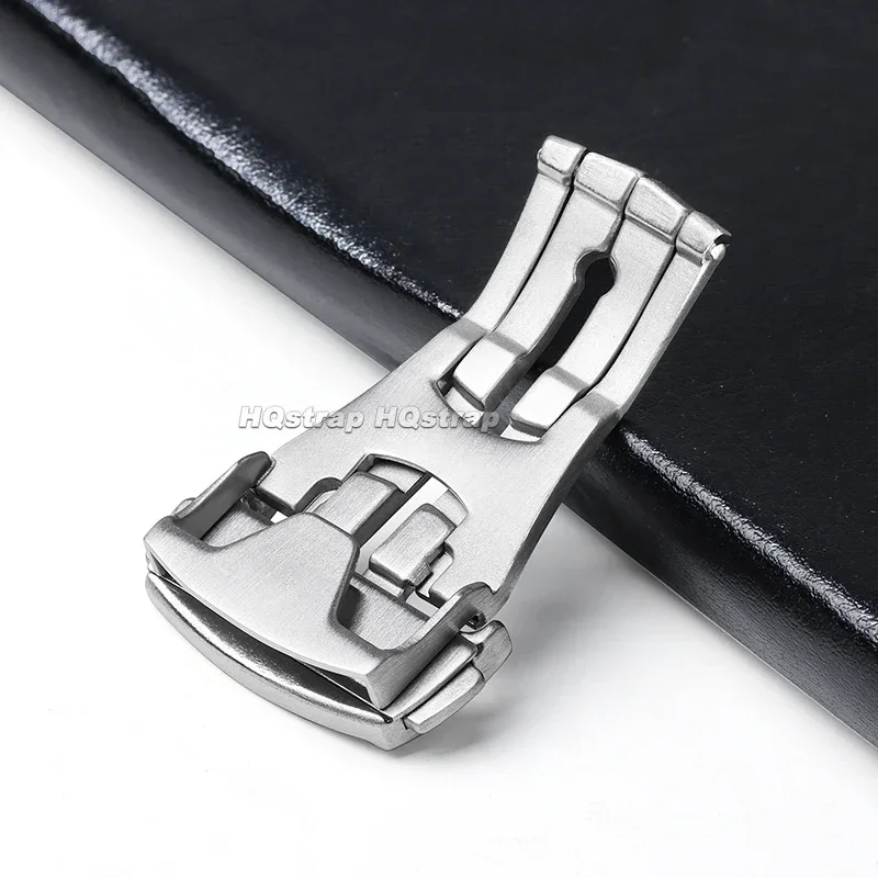 Hebilla de acero inoxidable sólido de 20mm para Omega, cierre plegable de doble presión, botón de despliegue plateado, accesorios de correa de reloj de Metal
