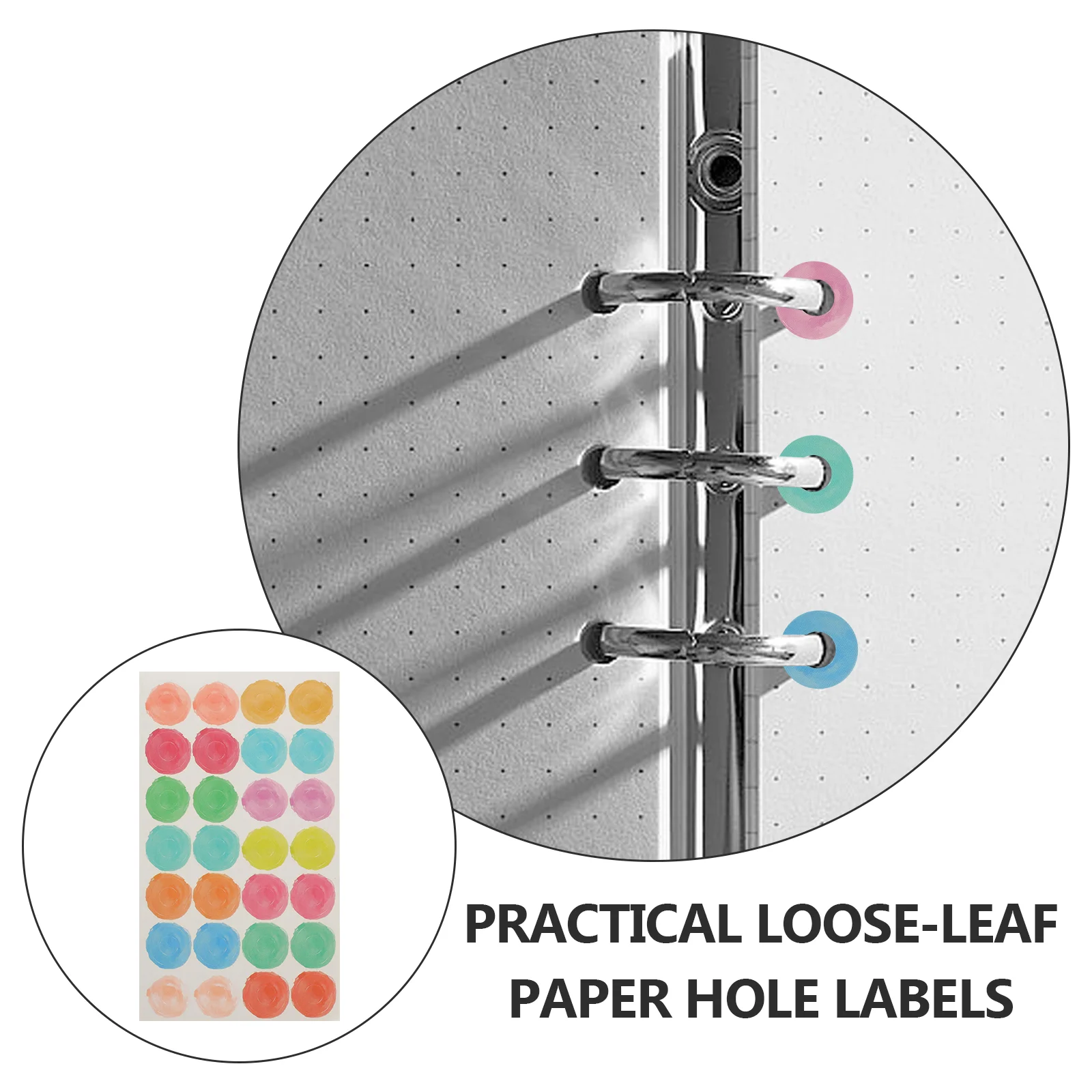 20 hojas de pegatinas de reparación, pegatinas de parche de agujeros de hojas sueltas, etiquetas, círculos de refuerzo de papel, 130x130x001cm