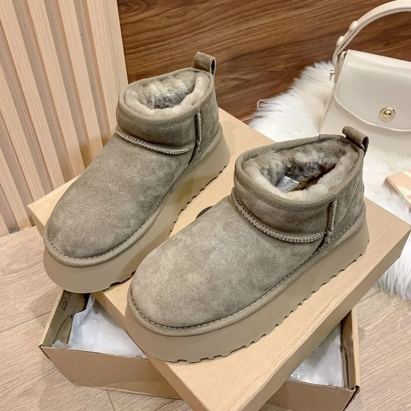 Women's Winter Retro Solid Color Thick Bottom Fur Chelsea Boots Female 2024Brand Designer Home Plush Comfortable Warm Snow Boots