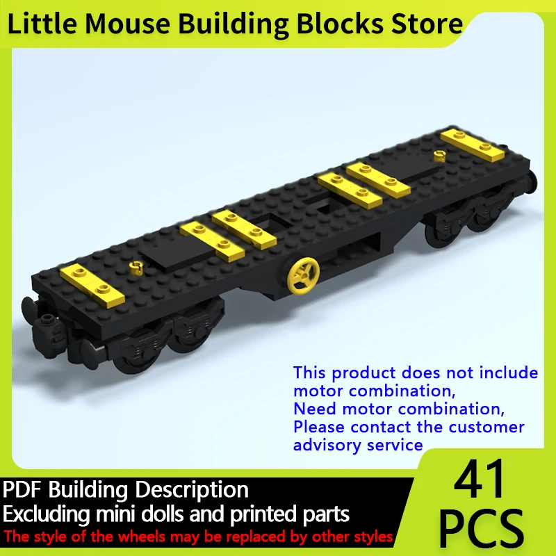 

City Car Model MOC Building Bricks Railway Transport Flat Bed Wagon Modular Technology Children Holiday Gifts Assemble Toys Suit