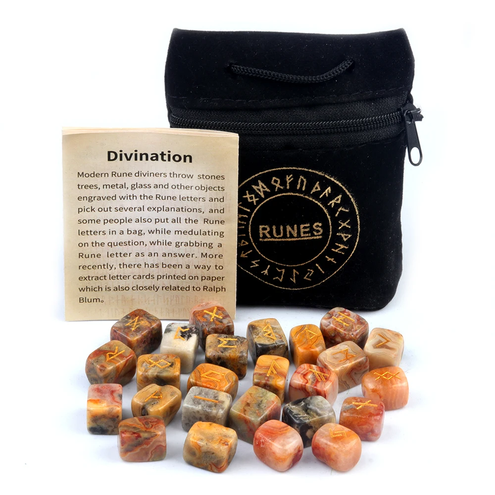 1set Natural Semi-precious Stone Divination Symbol Square Block Stone Ornaments Healing Gemstone Accessories Gitfs