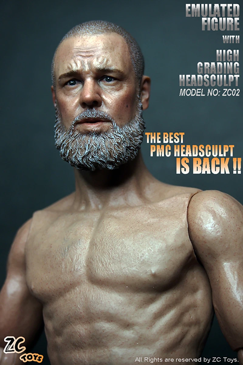 ZC SPEELGOED 1/6 Schaal Russell Ira Crowe Head Sculpt PVC Mannelijke Soldaat Hoofd Carving Model Fit 12-inch Action Figure body Poppen
