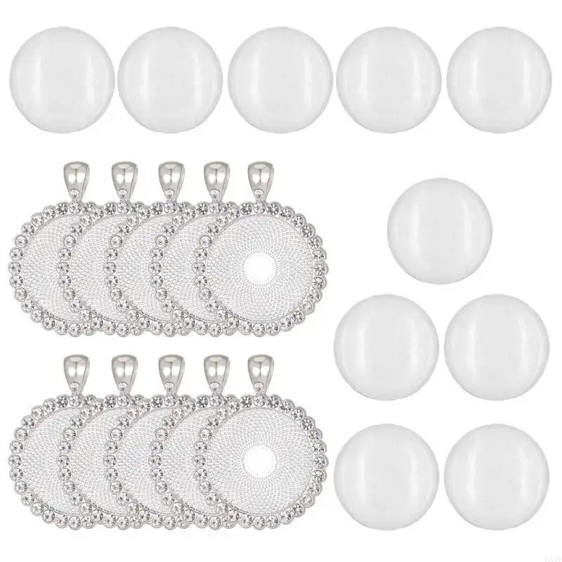 

10Sets Crystal Base Setting Square Round Pendant Tray Blanks