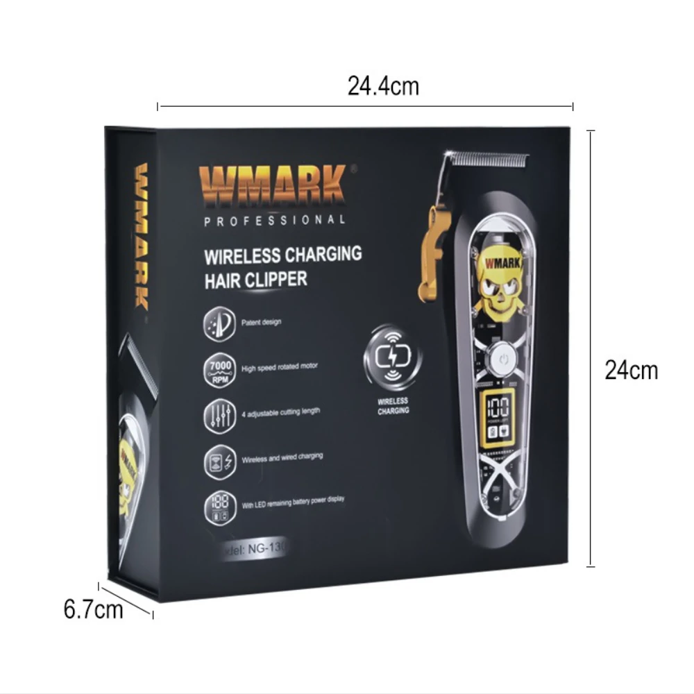 

НОВЫЙ запатентованный дизайн WMARK NG-130, машинка для стрижки волос с беспроводной зарядкой, профессиональные парикмахерские инструменты, машинка для стрижки волос с интерфейсом Type-C и основанием