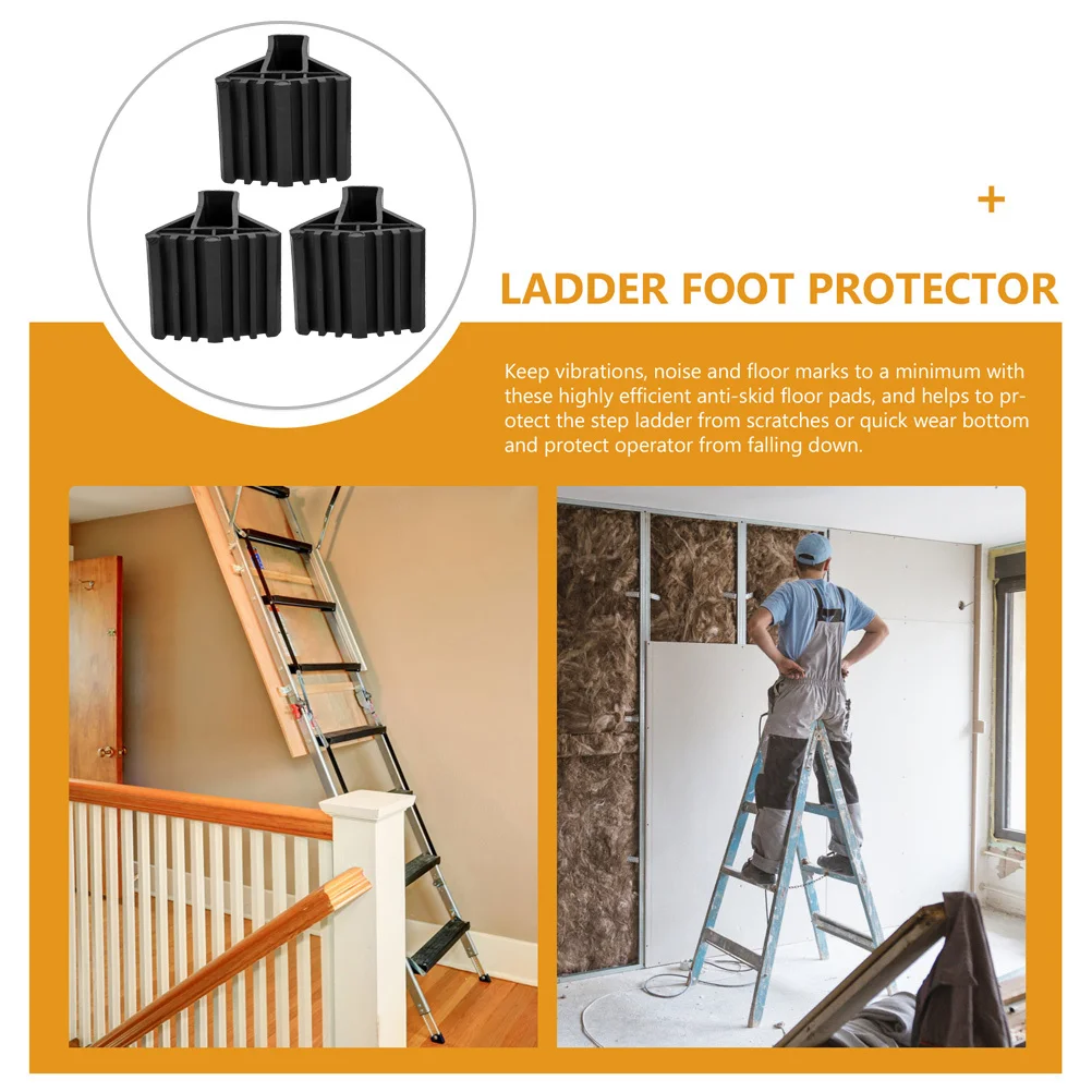 

3Pcs Ladder Feet Covers Rubber Antislip Nonslip Step Ladder Feet Replacement Durable Thickened Design Floor Protection