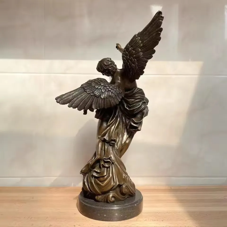 

Large 56cm Cupid and Psyche Bronze Statues Antique Greek mythology Love God Sculpture Art Anniversary Gifts Ornament