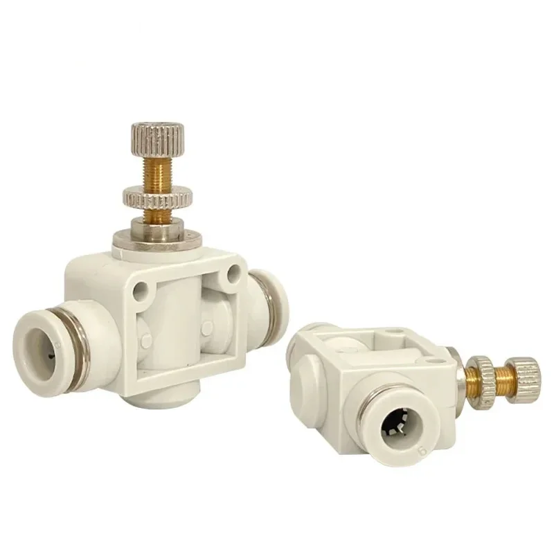 100PCS Pneumatic Pipe Throttle Valve Trachea White Fittings Restrictor LSA-06/08/10 White Pressure Regulating Valve