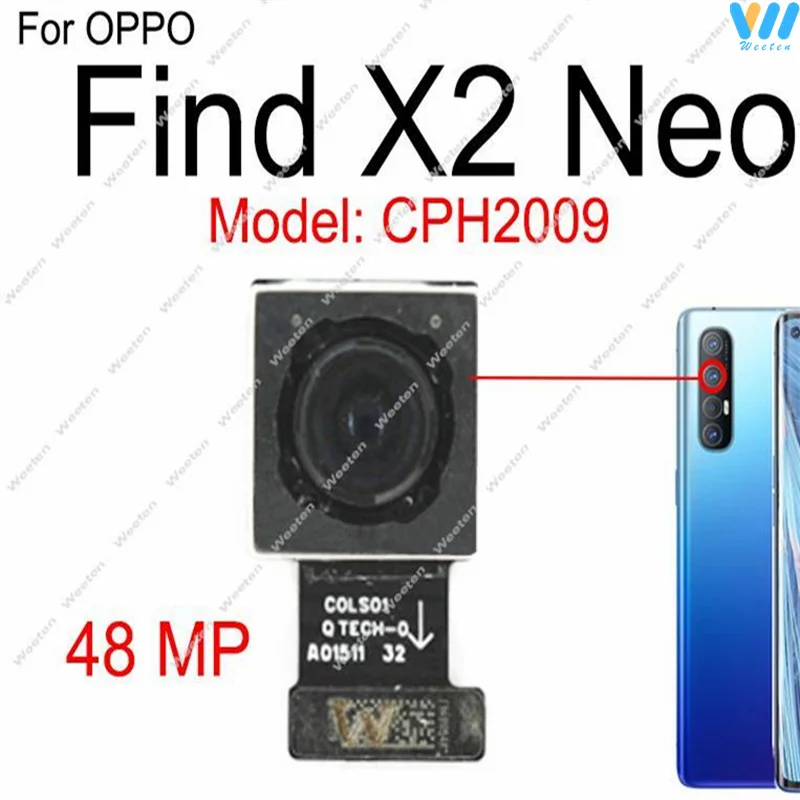 Front Rear Camera For OPPO Find X2 X3 Pro Find X2 X3 Neo/X2 X3 Lite Back Main Front Facing Camera Module Flex Cable Repair Parts