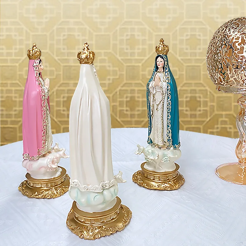 Catholic Statue Our Lady Of Fatima Statue Virgin Mary Figure Religious Gifts Altar Decoration Figurine ornaments hand-painted