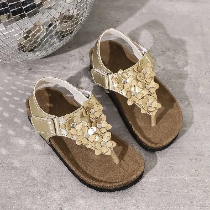 Girls Fashion Sandals 2026Summer Children Flat Comfortable Student Campus Shoes Girl Non Slip Lightweight Beach Walking Sandals