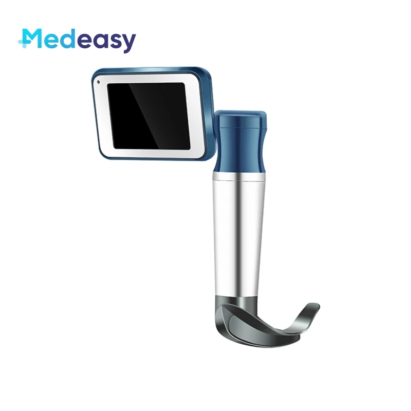 Basdata Portable Reusable Video Laryngoscope Camera Set with 6 Blades for Neonate Pediatric Adult