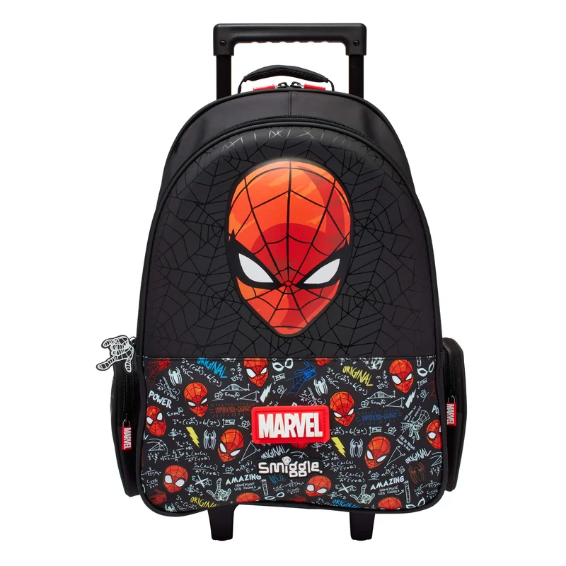 In Stock Smiggle Spiderman Creeper 52*38*22cm Pull Rod Backpack Can Carry Large Student Travel Backpack Travel Kid Birthday Gift