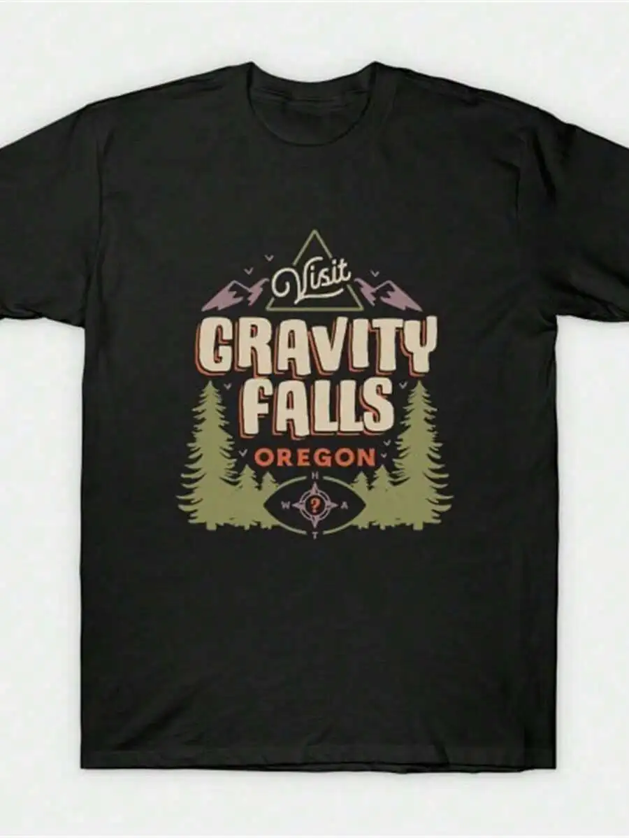 Gravity Falls , Men's Everyday Cotton T-Shirt, 220g Pure Cotton, And Comfortable, Perfect For Running Errands, Lounging, Or Outd
